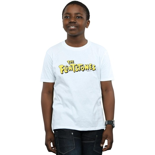 textil Niño Camisetas manga corta The Flintstones Original Logo Blanco