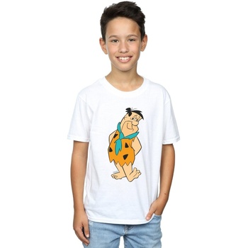 textil Niño Camisetas manga corta The Flintstones Fred Flintstone Kick Blanco