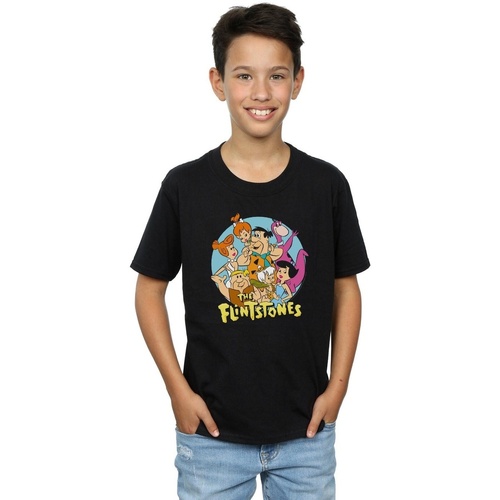 textil Niño Camisetas manga corta The Flintstones Group Circle Negro