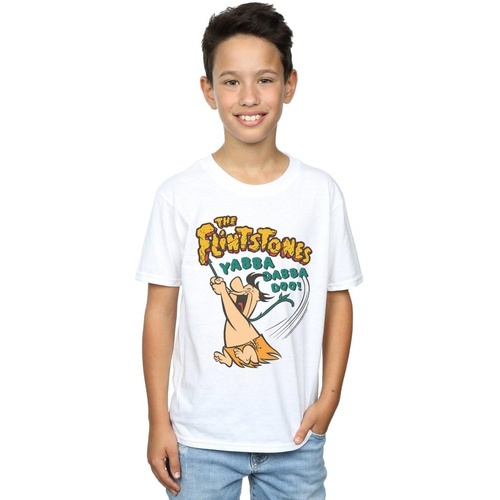 textil Niño Camisetas manga corta The Flintstones Fred Yabba Dabba Doo Blanco