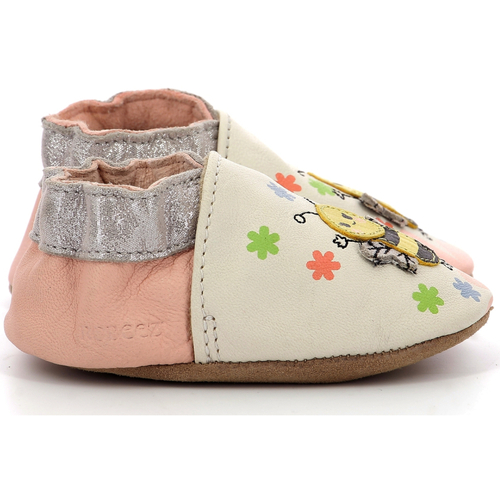 Zapatos Niña Pantuflas para bebé Robeez Bee Carefull Blanco