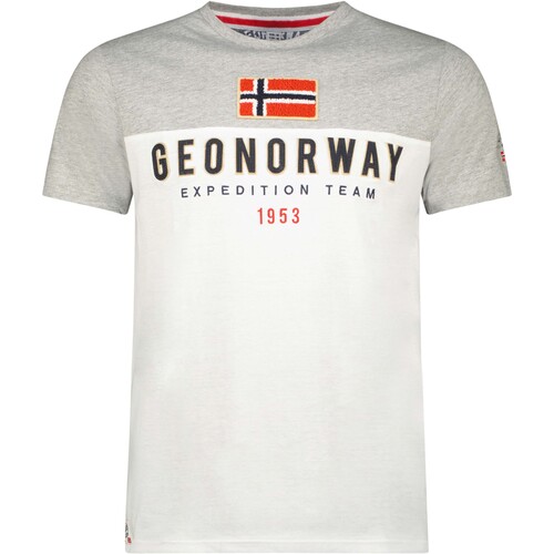 textil Hombre Camisetas manga corta Geo Norway SW1276HGNO-GREY-WHITE Blanco