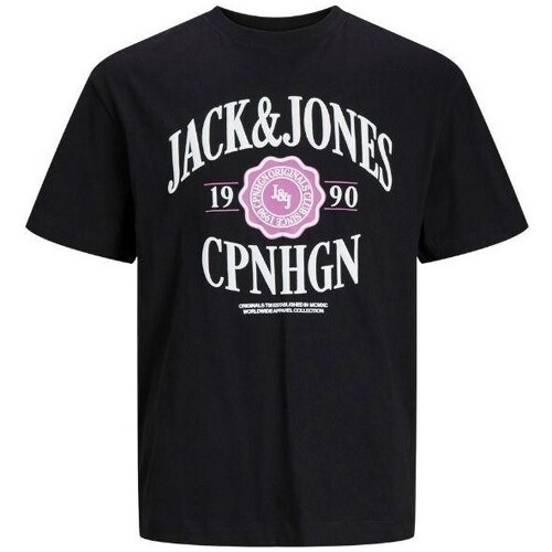 textil Hombre Camisetas manga corta Jack & Jones 12251899 JORLUCCA Negro