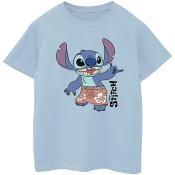 textil Niña Camisetas manga corta Disney Lilo & Stitch Bermuda Shorts Azul