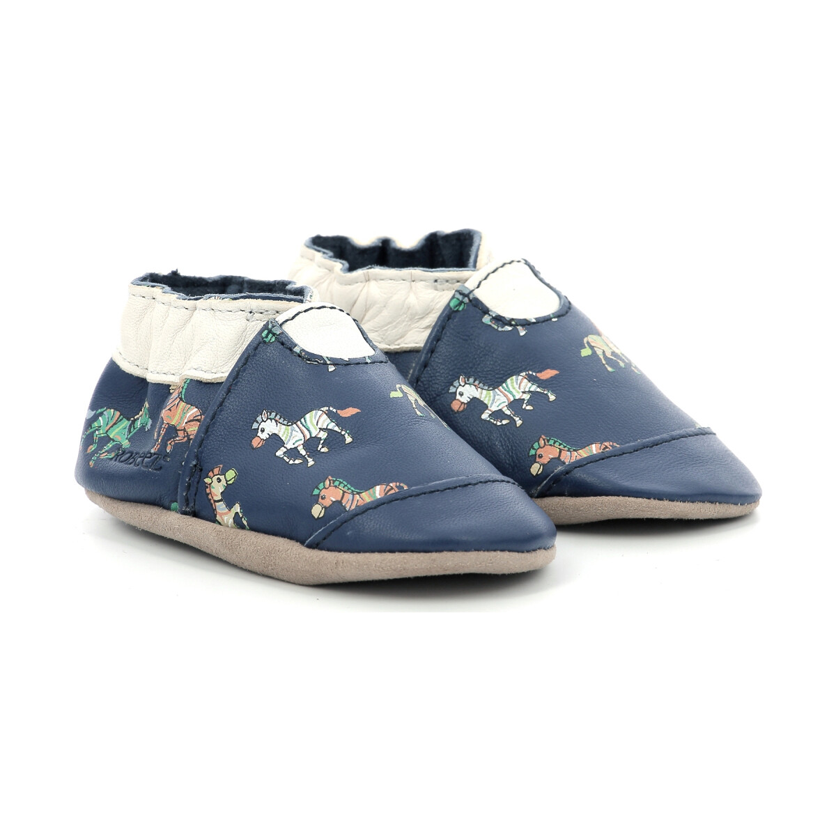 Zapatos Niño Pantuflas para bebé Robeez Crazy Zebra Azul