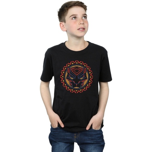 textil Niño Tops y Camisetas Marvel Black Panther Tribal Panther Icon Negro