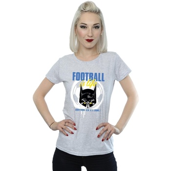 textil Mujer Camisetas manga larga Dc Comics Batman Football is Life Gris