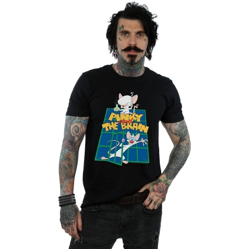textil Hombre Camisetas manga larga Animaniacs Pinky And The Brain Laboratory Negro