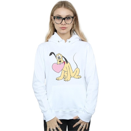 textil Mujer Sudaderas Disney Pluto Love Heart Blanco