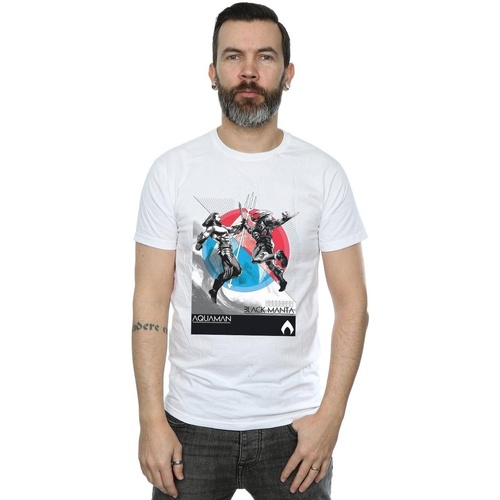 textil Hombre Camisetas manga larga Dc Comics Aquaman Vs Black Manta Blanco