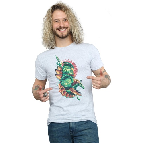textil Hombre Camisetas manga larga Dc Comics Aquaman Xebel Crest Gris