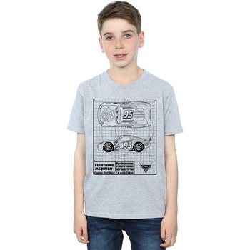 textil Niño Camisetas manga corta Disney Cars Lightning McQueen Blueprint Gris