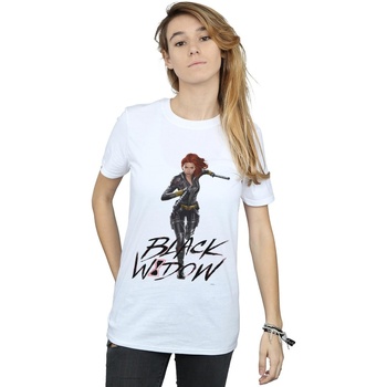 textil Mujer Camisetas manga larga Marvel Black Widow Movie Natasha Running Blanco