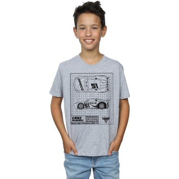 textil Niño Camisetas manga corta Disney Cars Cruz Ramirez Blueprint Gris