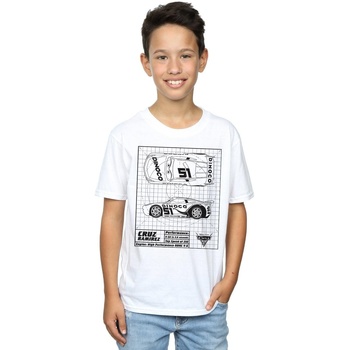textil Niño Camisetas manga corta Disney Cars Cruz Ramirez Blueprint Blanco