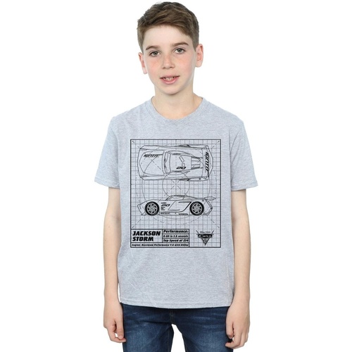 textil Niño Camisetas manga corta Disney Cars Jackson Storm Blueprint Gris
