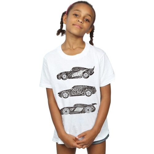 textil Niña Camisetas manga larga Disney Cars Text Racers Blanco