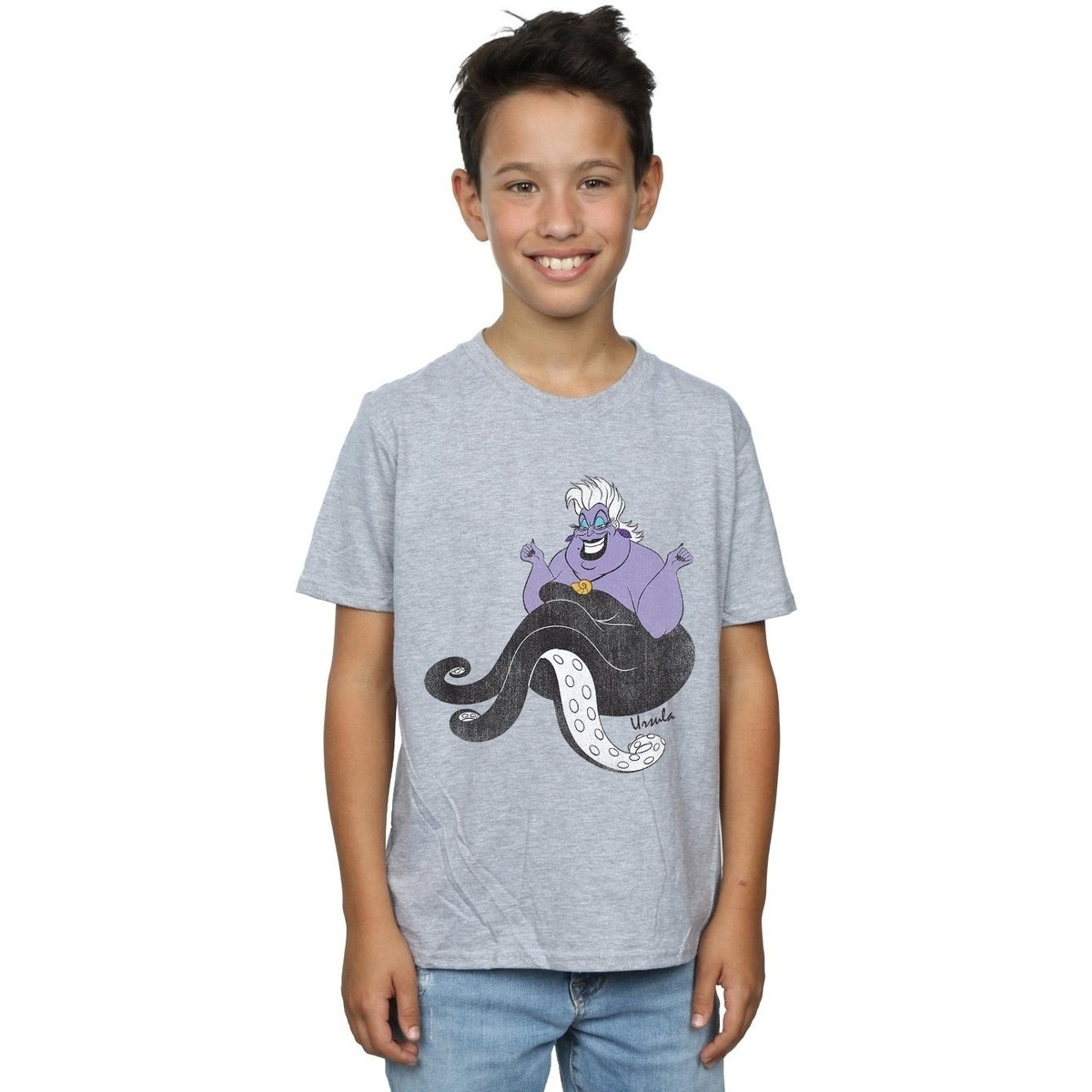 textil Niño Camisetas manga corta Disney The Little Mermaid Classic Ursula Gris