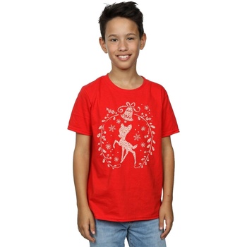 textil Niño Camisetas manga corta Disney Bambi Christmas Wreath Rojo