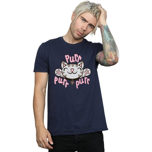 textil Hombre Camisetas manga larga Big Bang Theory Soft Kitty Purr Azul