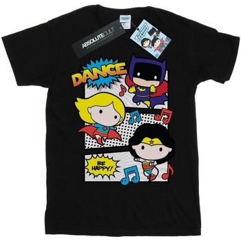 textil Niña Camisetas manga larga Dc Comics Chibi Super Friends Dance Negro