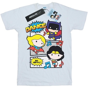 textil Niña Camisetas manga larga Dc Comics Chibi Super Friends Dance Blanco