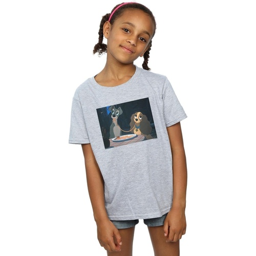 textil Niña Camisetas manga larga Disney Lady And The Tramp Spaghetti Slurp Gris