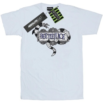 textil Mujer Camisetas manga larga Beetlejuice Sandworm Logo Blanco