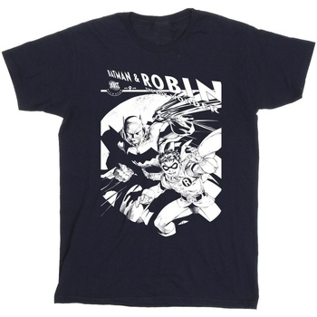 textil Hombre Camisetas manga larga Dc Comics Batman And Boy Wonder Azul