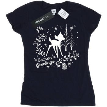 textil Mujer Camisetas manga larga Disney Bambi Christmas Greetings Azul
