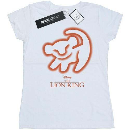 textil Mujer Camisetas manga larga Disney The Lion King Cave Drawing Blanco