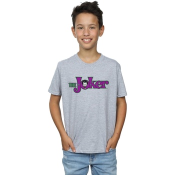 textil Niño Camisetas manga corta Dc Comics The Joker Text Logo Gris