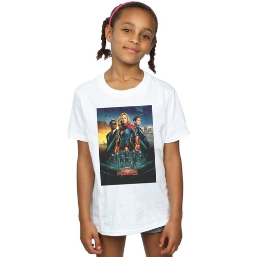 textil Niña Camisetas manga larga Marvel Captain  Movie Starforce Poster Blanco