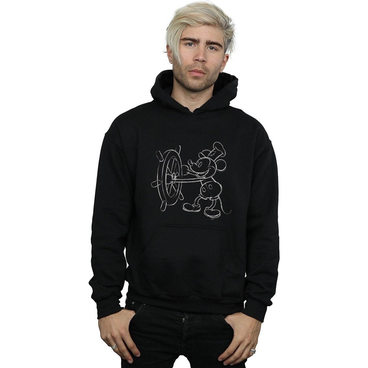 textil Hombre Sudaderas Disney Mickey Mouse Steamboat Sketch Negro