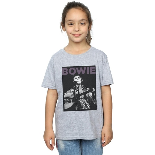 textil Niña Camisetas manga larga David Bowie Rock Poster Gris