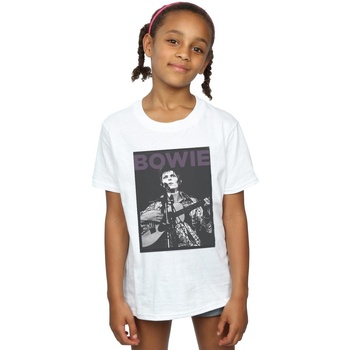textil Niña Camisetas manga larga David Bowie Rock Poster Blanco