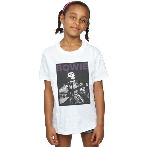 textil Niña Camisetas manga larga David Bowie Rock Poster Blanco