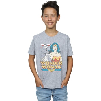 textil Niño Camisetas manga corta Dc Comics Wonder Woman Posing Gris