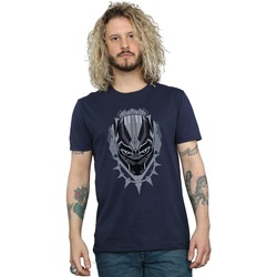textil Hombre Camisetas manga larga Marvel Black Panther Head Azul