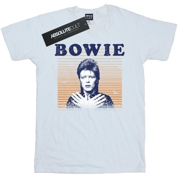 textil Niña Camisetas manga larga David Bowie Orange Stripes Blanco