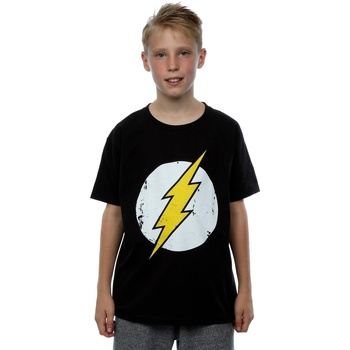 textil Niño Camisetas manga corta Dc Comics Flash Distressed Logo Negro