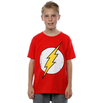 textil Niño Camisetas manga corta Dc Comics Flash Distressed Logo Rojo