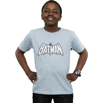 textil Niño Camisetas manga corta Dc Comics Batman Retro Crackle Logo Gris