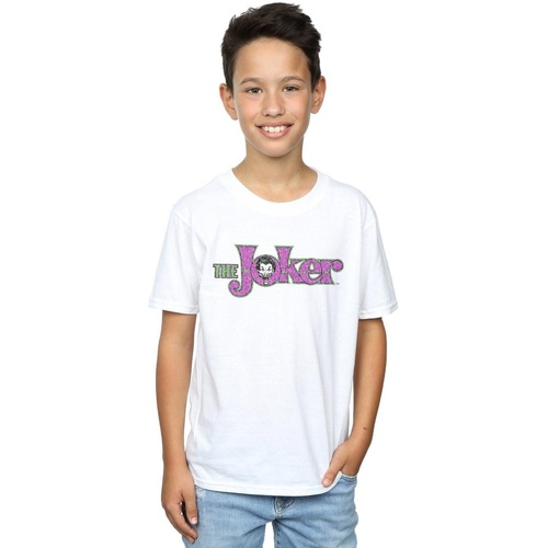 textil Niño Camisetas manga corta Dc Comics The Joker Crackle Logo Blanco