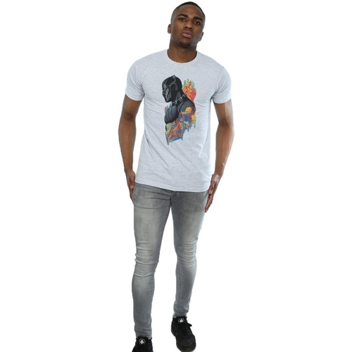 textil Hombre Camisetas manga larga Marvel Black Panther Profile Gris
