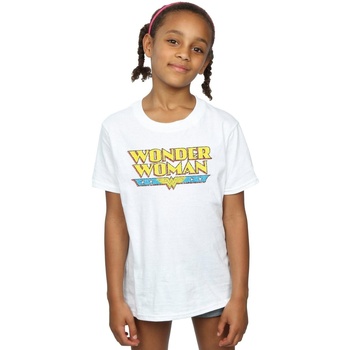 textil Niña Camisetas manga larga Dc Comics Wonder Woman Crackle Logo Blanco