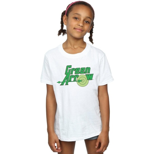 textil Niña Camisetas manga larga Dc Comics Green Arrow Text Logo Blanco
