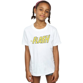 textil Niña Camisetas manga larga Dc Comics Flash Crackle Logo Blanco