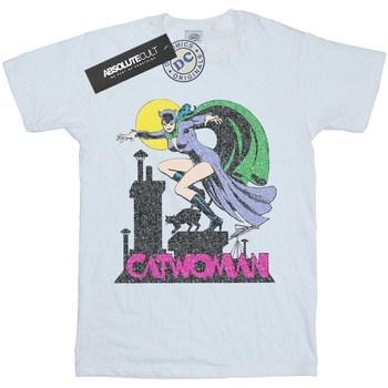 textil Niña Camisetas manga larga Dc Comics Catwoman Crackle Logo Blanco