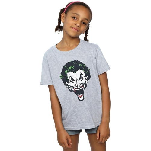 textil Niña Camisetas manga larga Dc Comics The Joker Big Face Gris
